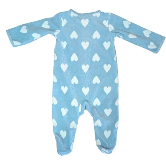 CARTER'S BABY GIRL BUNNY HEART PRINT ZIP-UP FLEECE SLEEP & PLAY SIZE 6 MONTHS - Picture 3 of 8